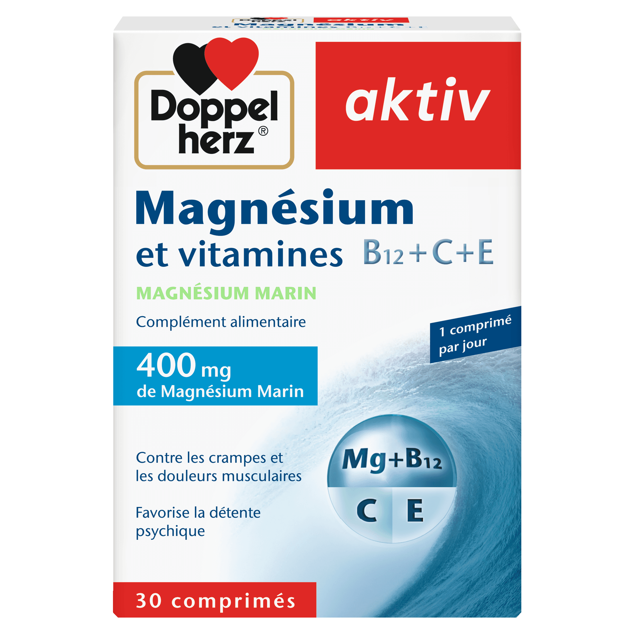Aktiv Magnesium Vitamines B12+C+E 30 Comprimes