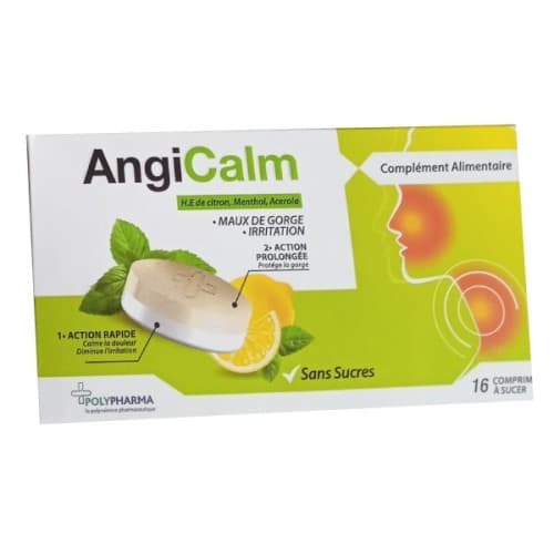 Polypharma Angicalm Citron 16 Comprimer a Sucer