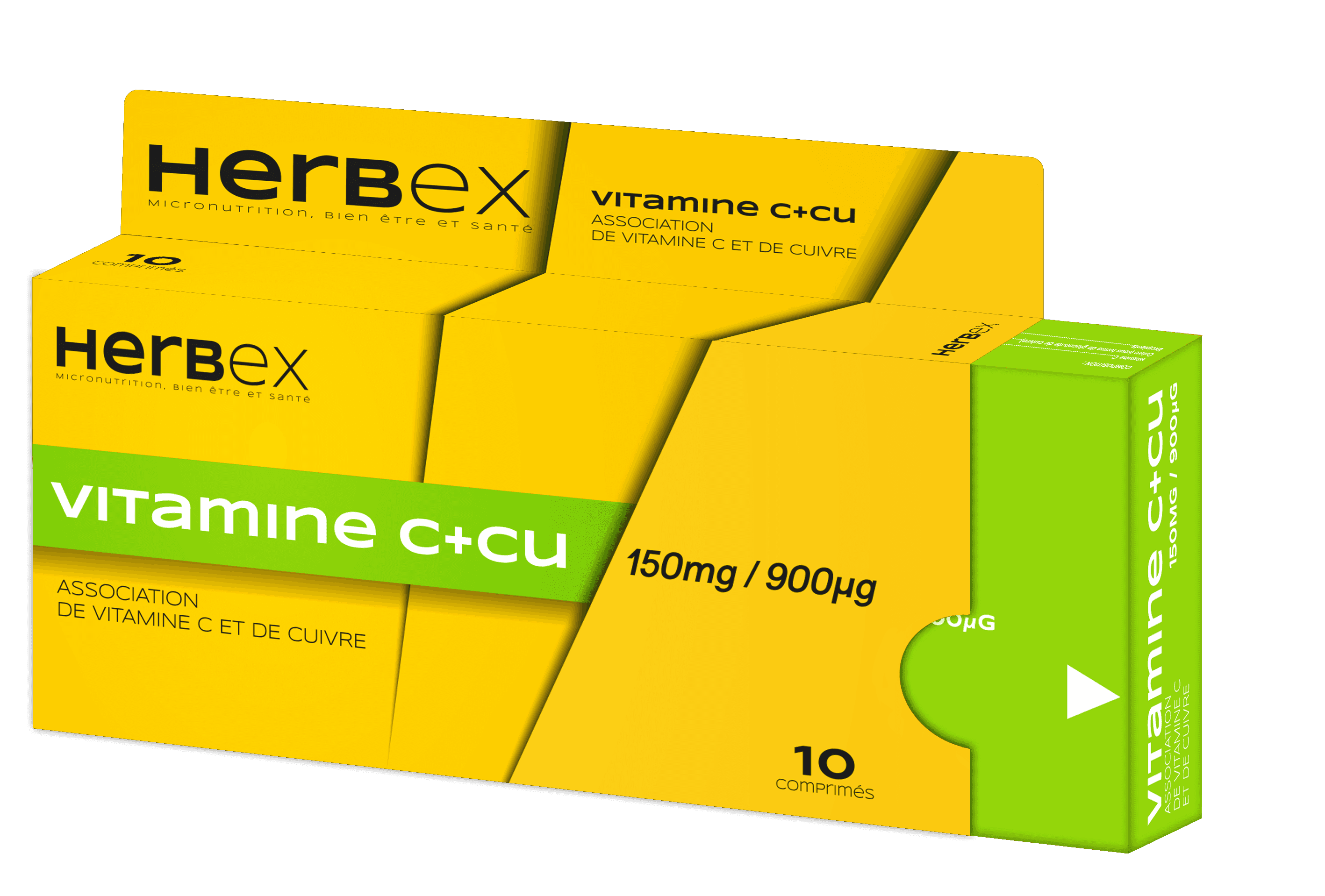 Herbex Vitamine C+cu 150MG/90UG 10 Comprimes