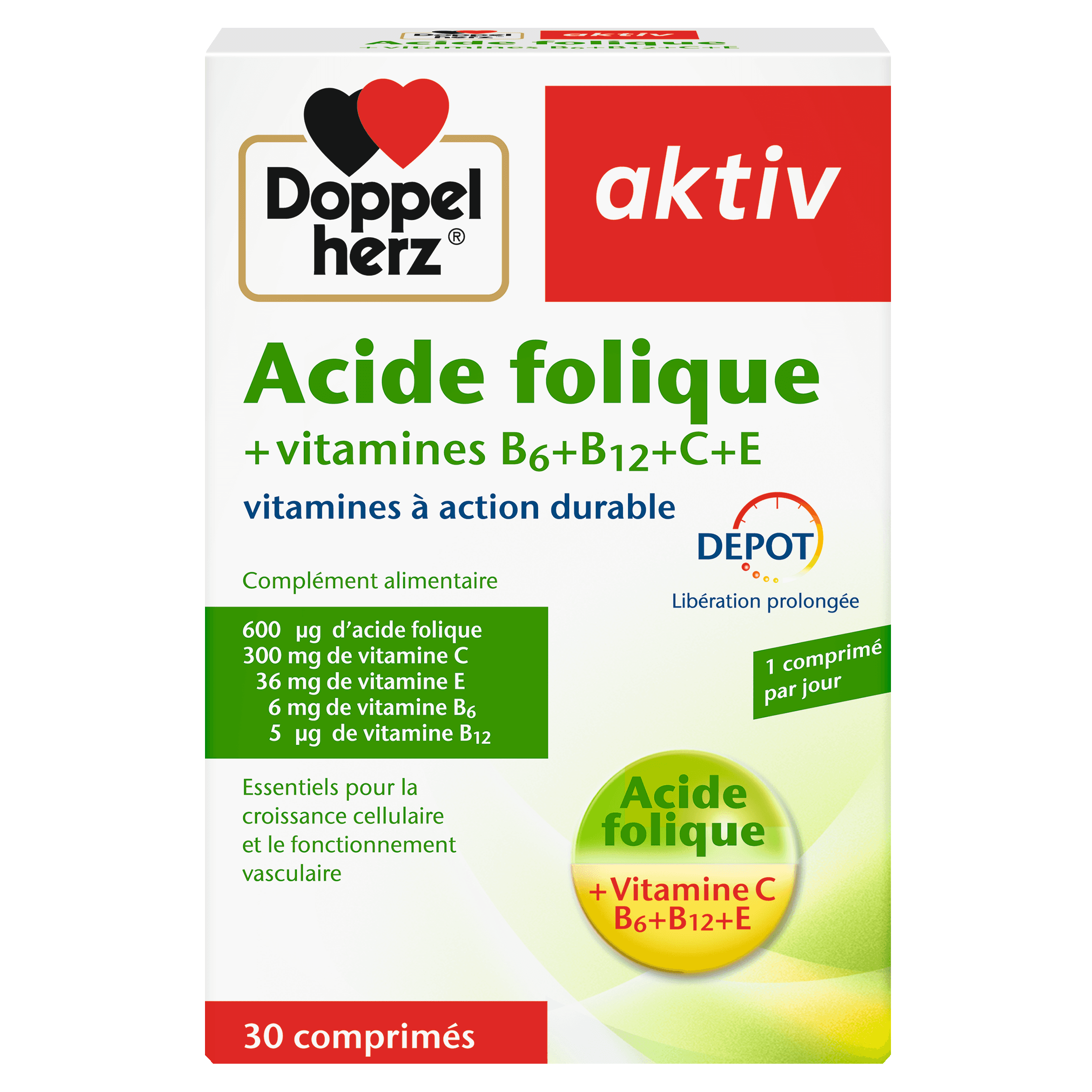 Aktiv Acide Folique Vitamines B+c+e 30 Comprimes