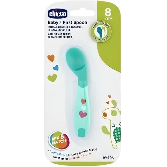 Chicco Cuillere Silicone Bleu 8M+