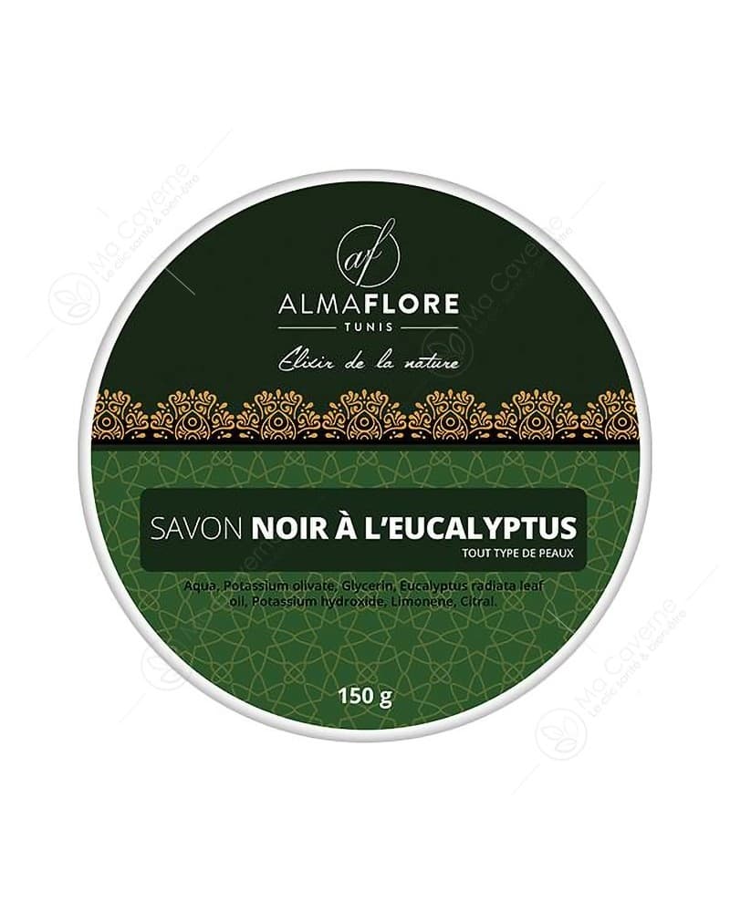 Almaflore Savon Noir a L'eucalyptus 150 GR