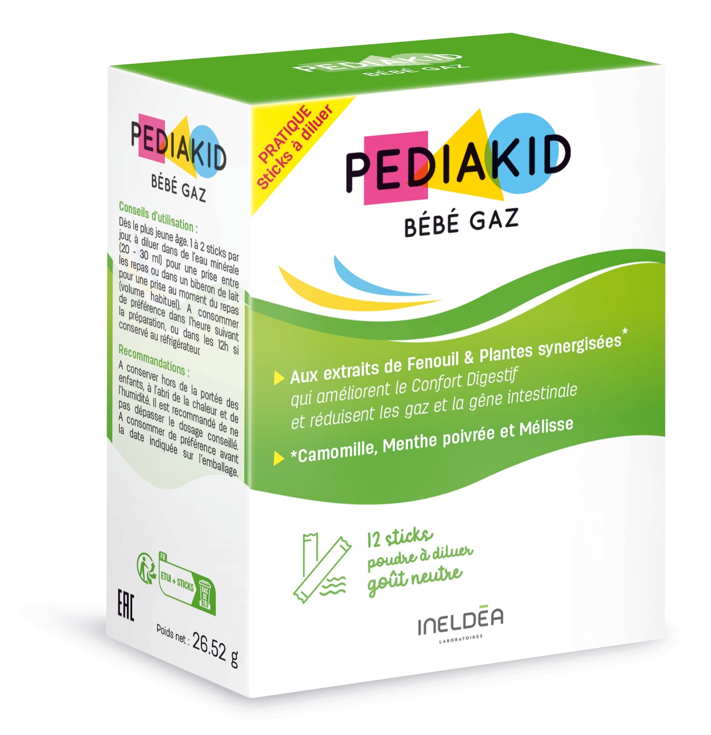 PEDIAKID BÉBÉ GAZ 12 sticks