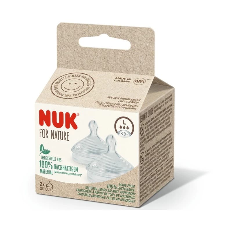 Nuk Tétine for Nature LARGE Silicone 3 trous BT/2