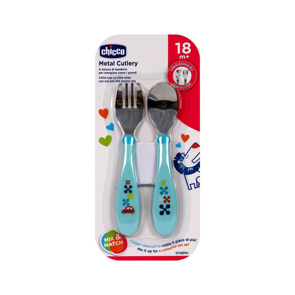 Chicco Couverts en Metal 18M+ Bleu