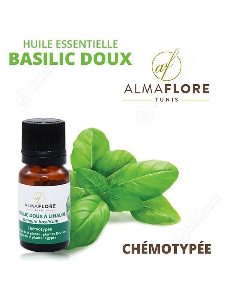 Almaflore Huile Essentielle de Basilic Doux 10ML