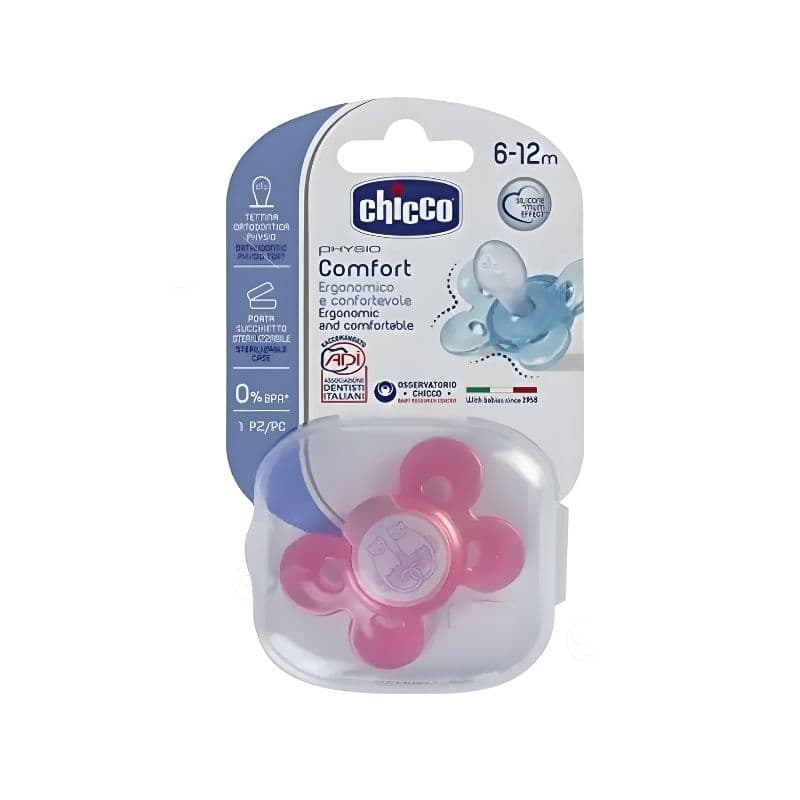 Chicco Sucette Physio Confort Rose 6-12M Ref 74913110
