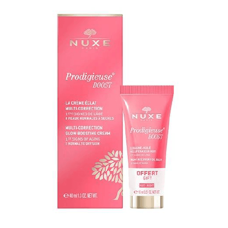 Nuxe Pack Prodigieuse Boost Creme Eclat Peau Normale a Seche + le Baume Huile Recuperateur Nuit 15ML