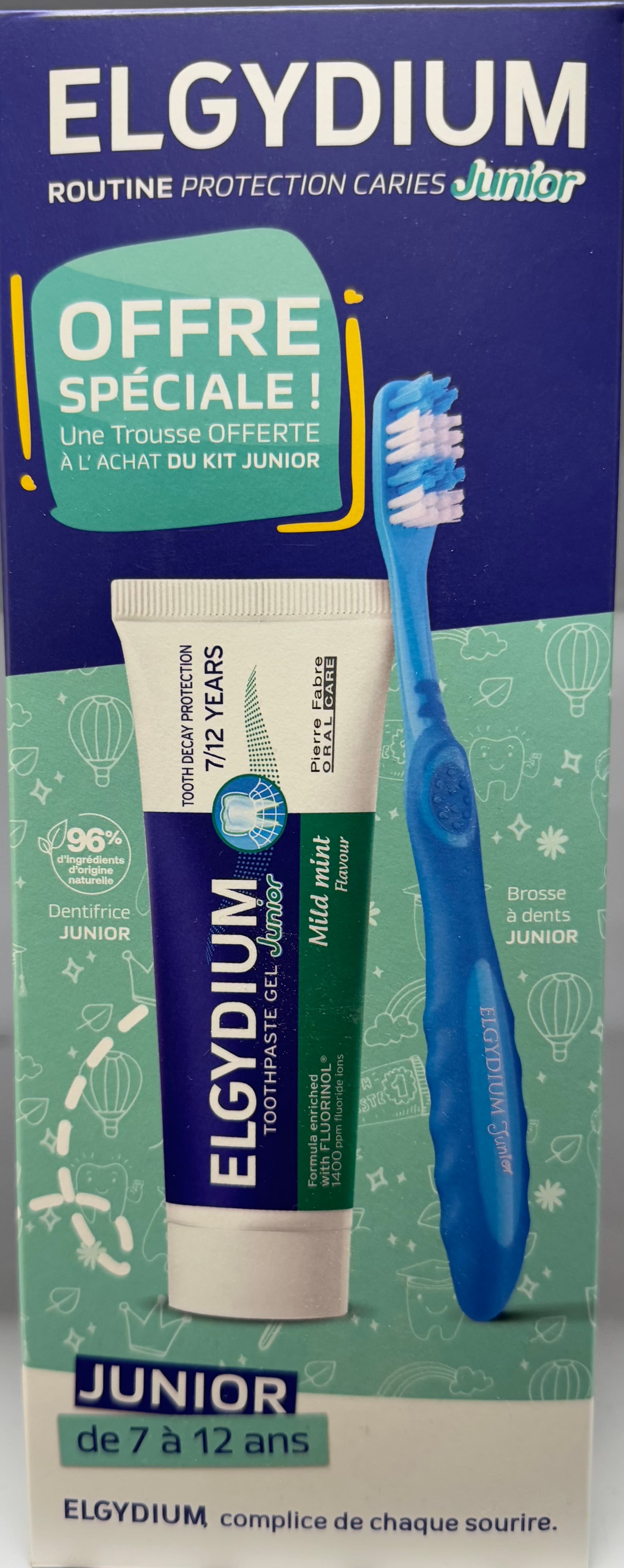 Elgydium Coffret Junior Brosse a Dents + Dentifrice + Trousse