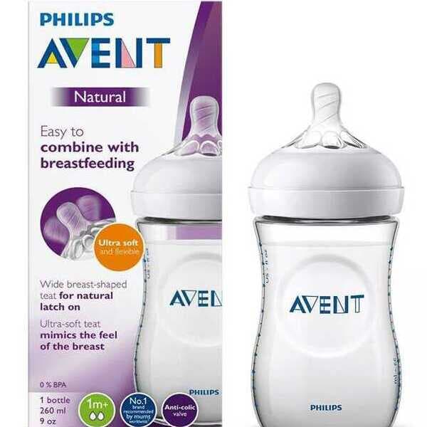 Avent Biberon Natural Response en Plastique Large Plas 1M+ 260ML SCY033/17