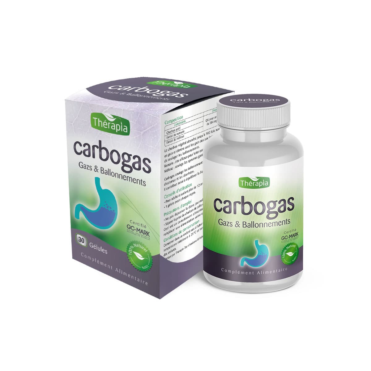 Therapia Carbogas Gelules BT 30