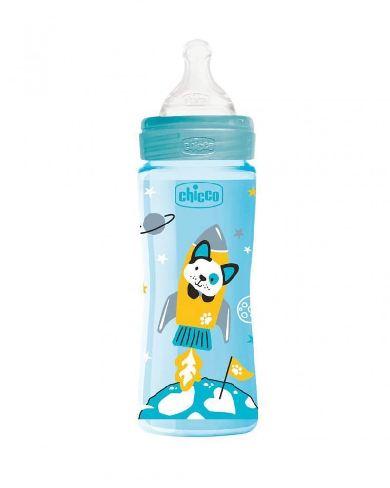 Chicco Biberon en Plastique Bleu 330ML