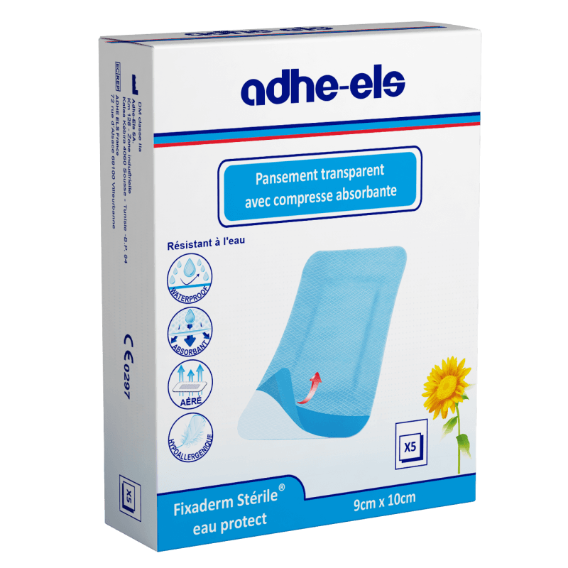 Adheels Fixaderm Eau Protect Sterile 4CMx6CM BT/5