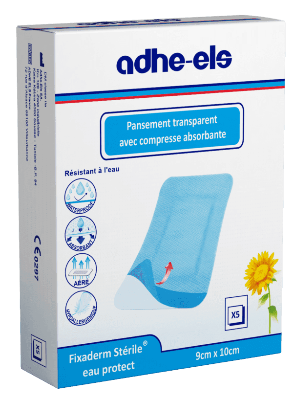 Adheels Fixaderm Eau Protect Sterile 8CMx12CM BT/5