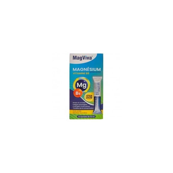 Magviva Magnesium et Vitamines B6 12 Sachets