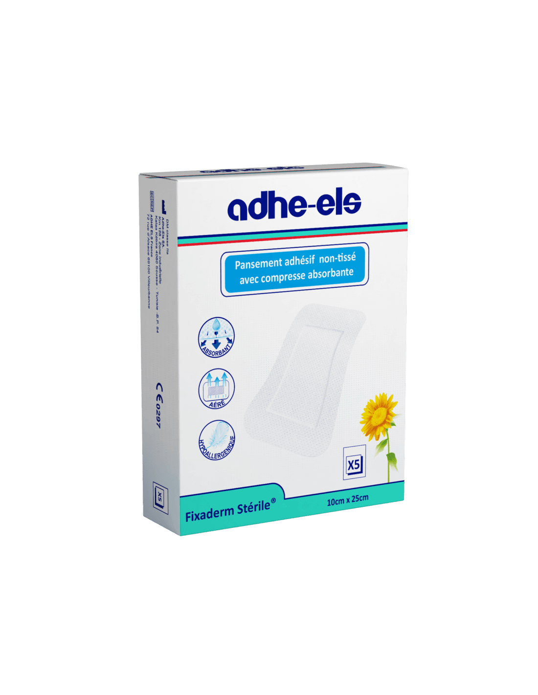 Adheels Fixaderm Sterile 9CMX15CM BT/5
