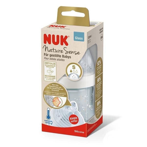 Nuk Biberon Nature Sense en Verre Taille S 120ML