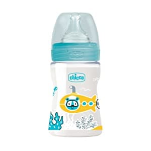 Chicco Biberon en Verre Well Being 0M+ Bleu 150ML