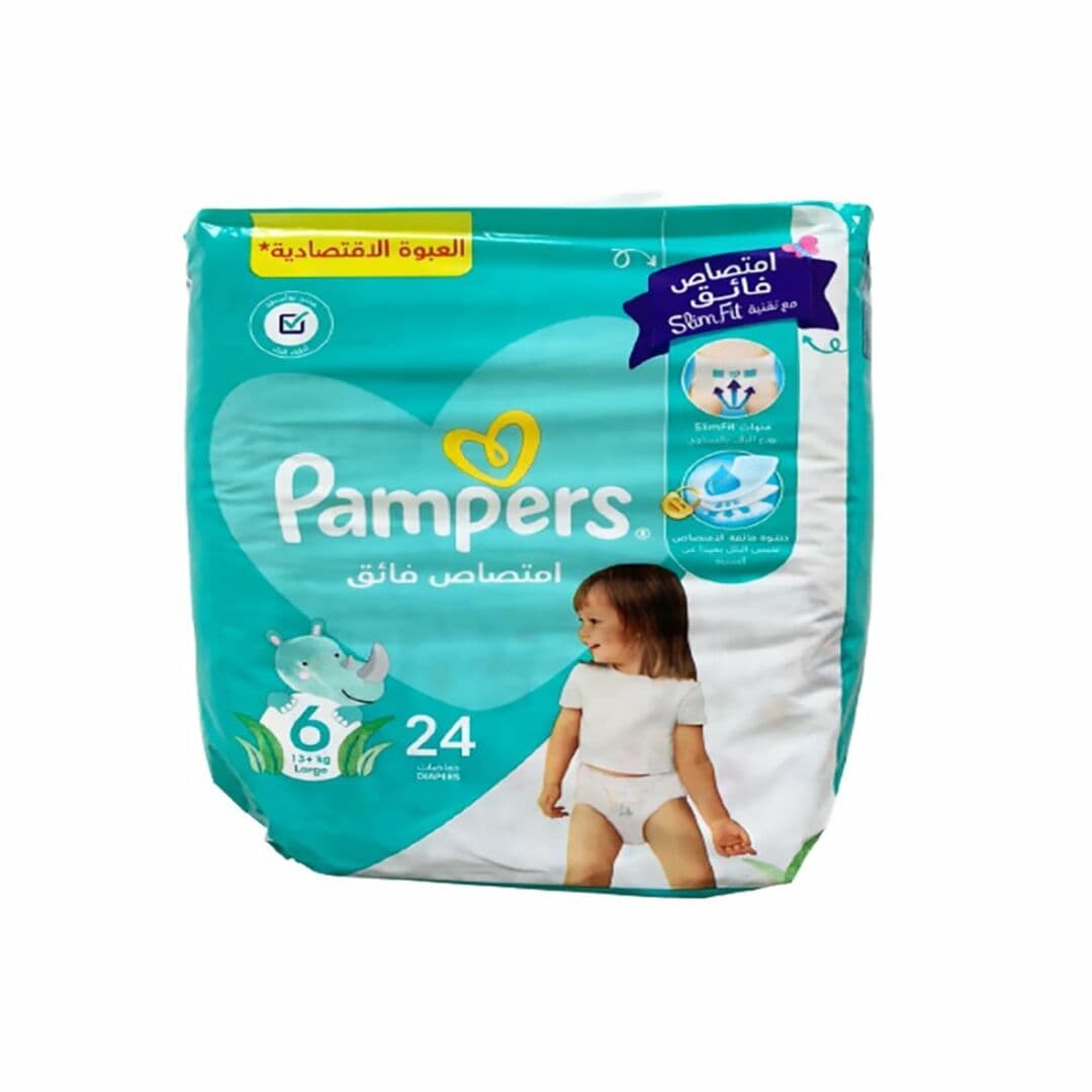 Pampers Couche T6 Large 13+KG BT 24