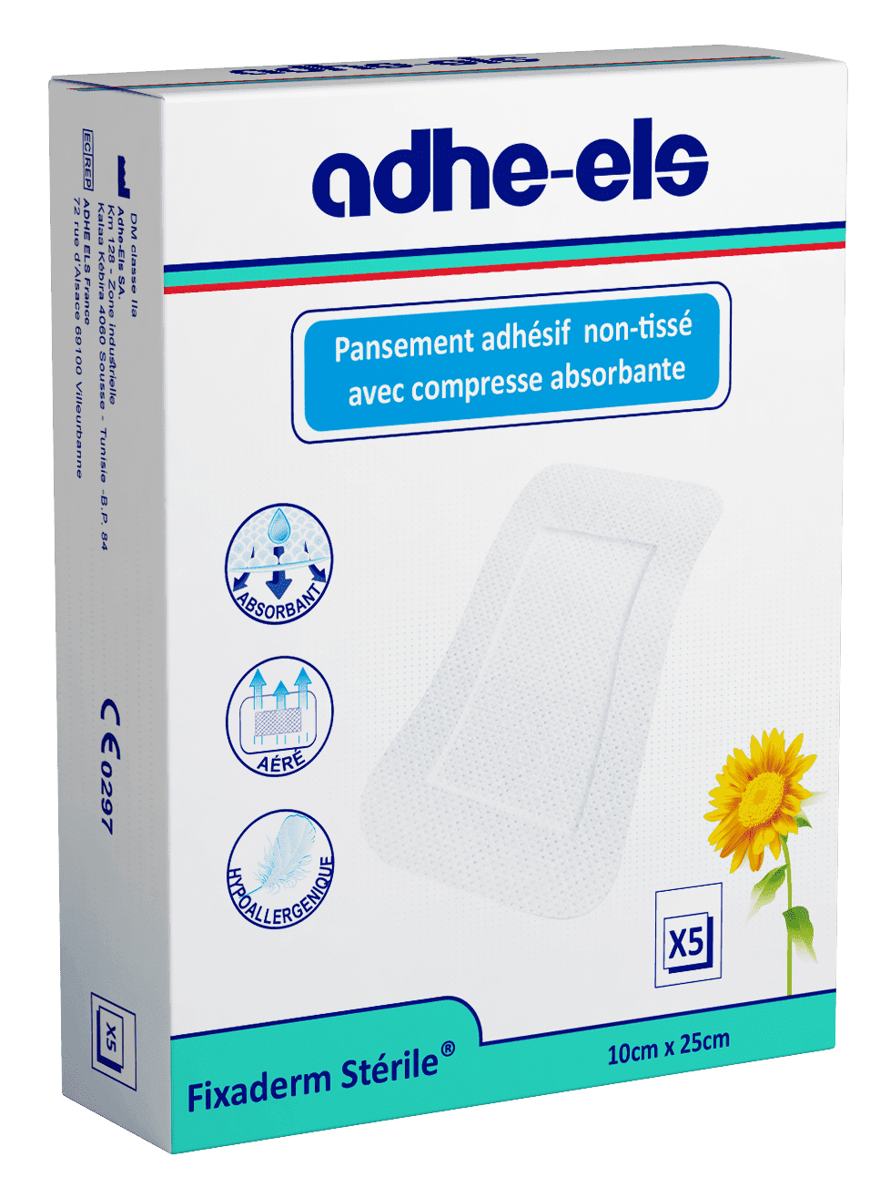 Adheels Fixaderm Sterile 5CMx8CM BT/5