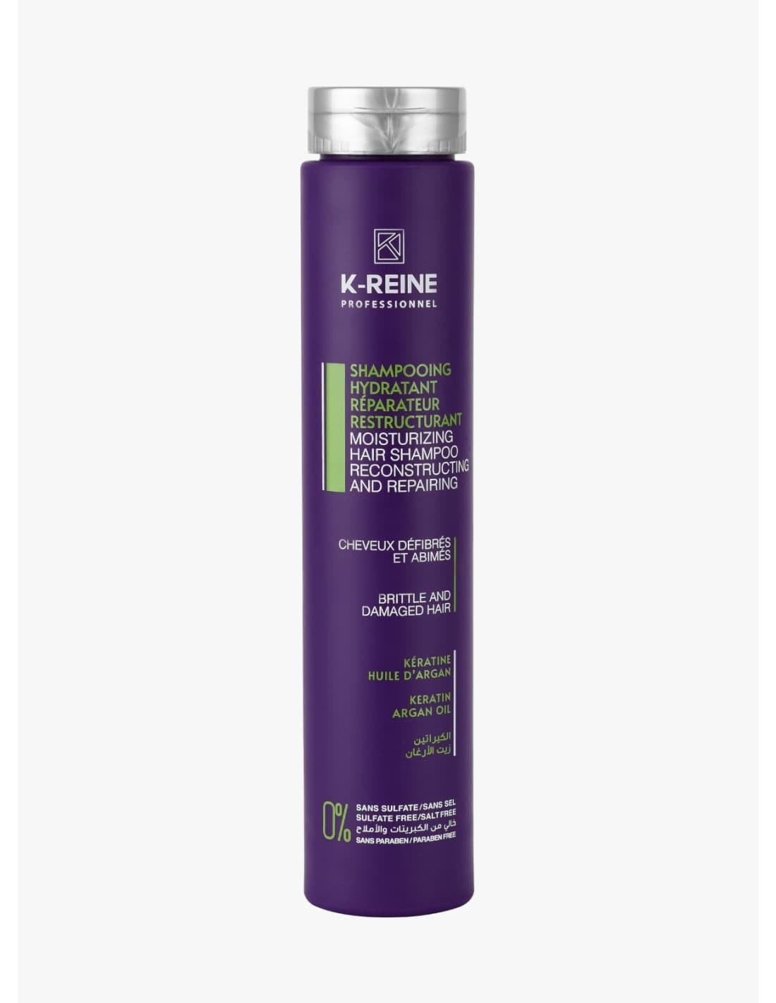K Reine Shampoing sans Sulfate Reparateur Restructurant Cheveux Defibres et Abimes 270 ML