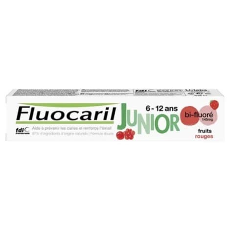 Fluocaril Dentifrice BI Fluore Junior 6 12 Ans Fruit Rouge