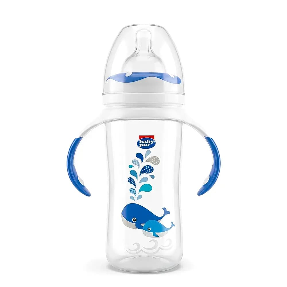 Baby Pur Biberon en Plastique avec Ance Large Carre 250ML 72017