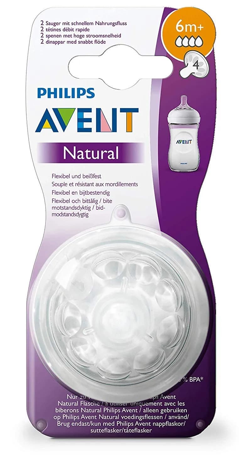 Avent Tetine Natural 6M+ Lot de 2 Scf 044/27