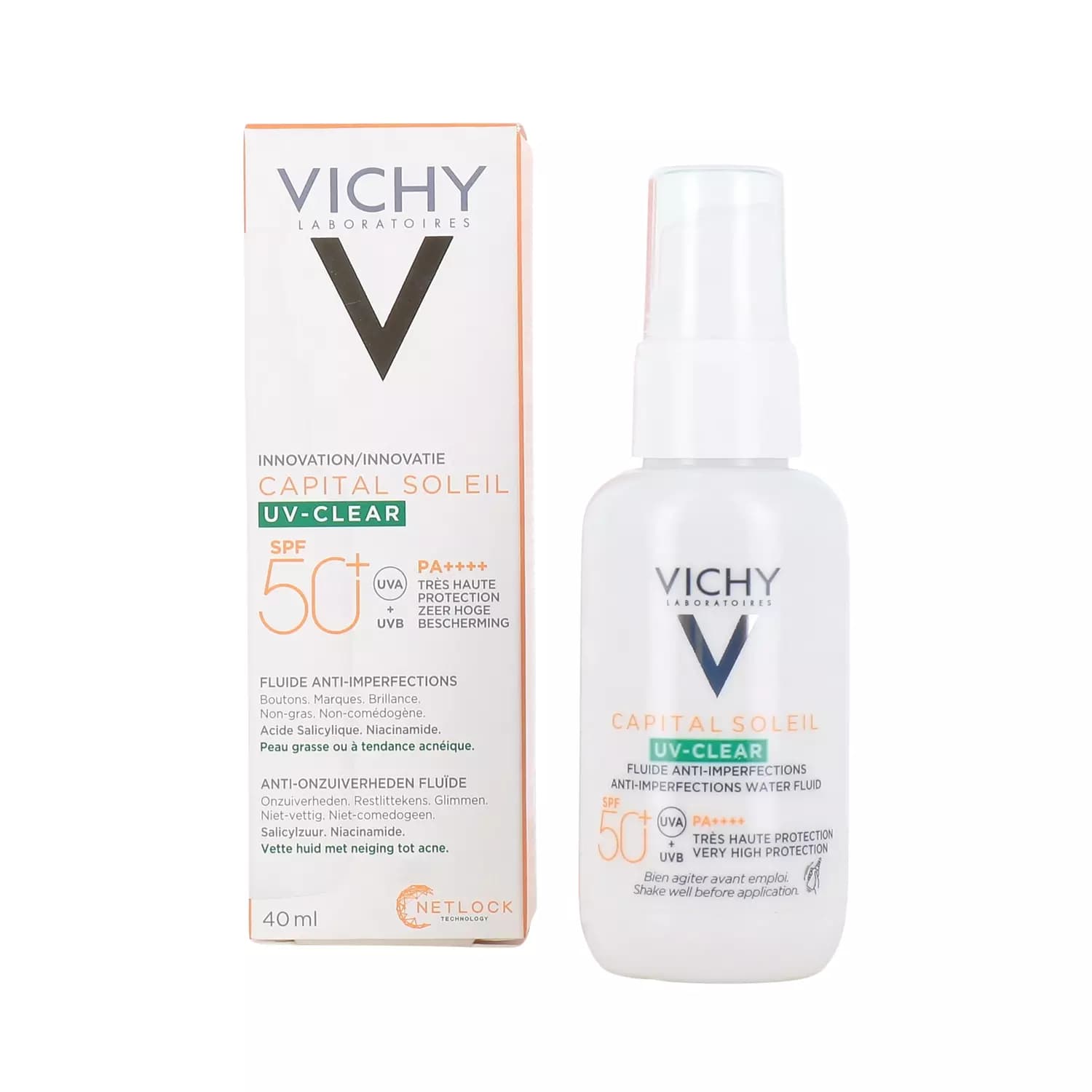 Vichy Capital Soleil UV Clear Fluide Anti-imperfections Ecran SPF50+ 40ML
